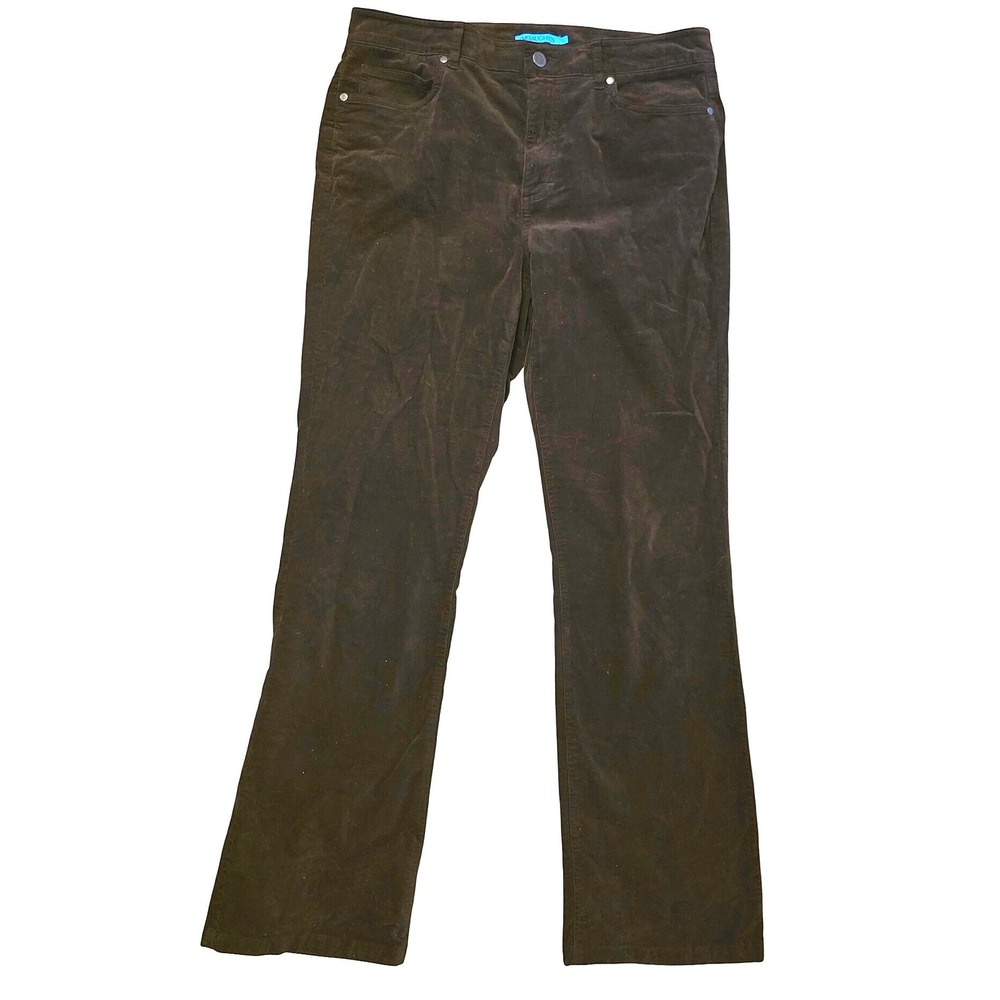 J. McLaughlin Women's Fine-Wale Stretch Corduroy Pants sz8 dark brown bootcut